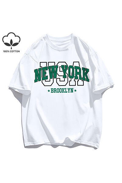 StartMore تي شيرت Y2k Vintage تي شيرت مطبوع عليه New York Brookl Yn