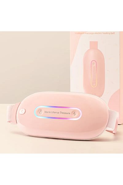 Clavi Centură abdominală pentru masaj și încălzire, anti-menstruație și dureri de ciclu, lombară, spate, roz