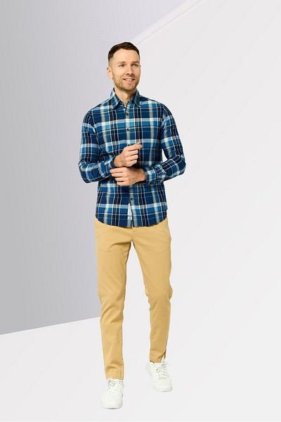 La Martina Men Tailored Fit Long Sleeves Plaid Casual Shirt, Multicolor