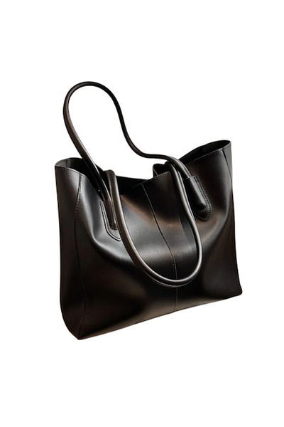 The Casius. Geanta Shopper cu portofel la interior simpla, fara inchidere, 42 cm, culoarea negru, theCasius.®