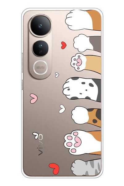 TechTree حافظة سيليكون شفافة متوافقة مع هاتف Vivo V50 Lite مع تصميم لطيف على ...