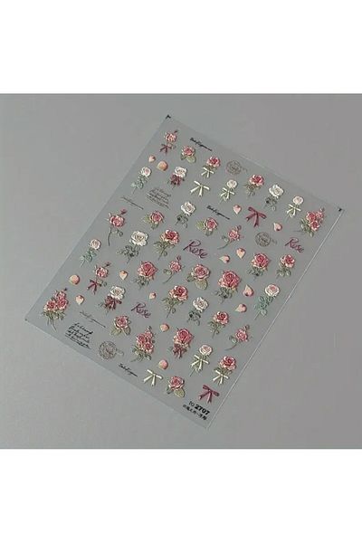 esdekor Dried Rose Sticker - Plain 1Pcs Vintage Dry Rose Plain Sticker