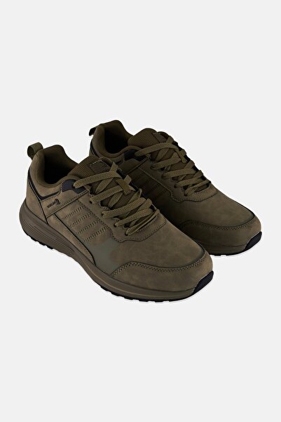 Nordland حذاء رجالي جلدي برباط، زيتوني