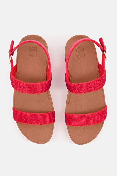 Fitflop Women Lottie Shimmer Crystal Sandals, Red/Tan