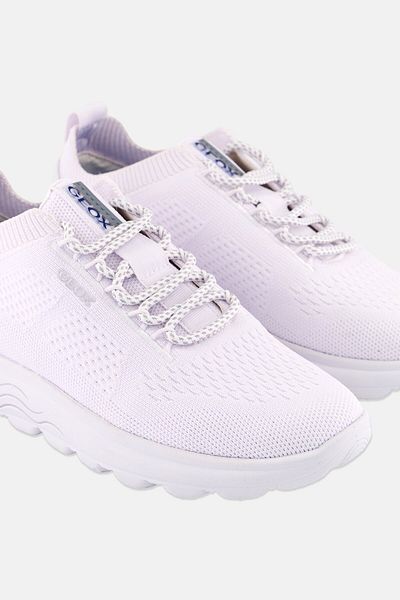 Geox Women Spherica Lace Up Casual Sneaker, White