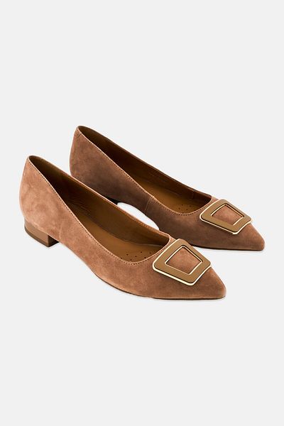 Geox Women D Charyssa Slip On Suede Shoes, Tan