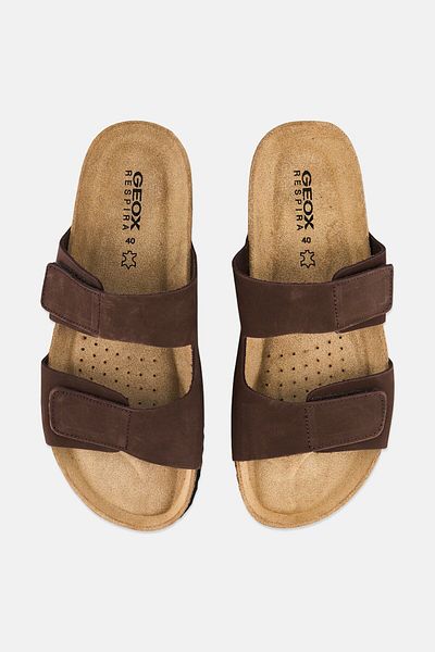 Geox Men Ghita Slip On Corks Sandals, Brown