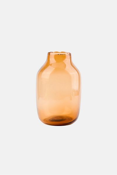 Muy Mucho Glass Vase, Brown