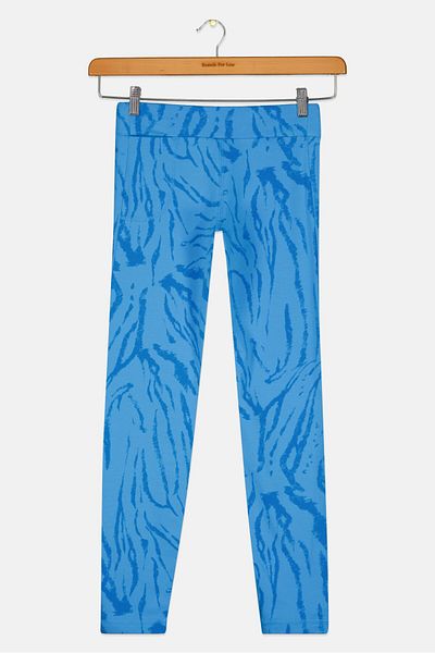 adidas Kids Girl Tight Fit Mid Rise Training Leggings, Blue