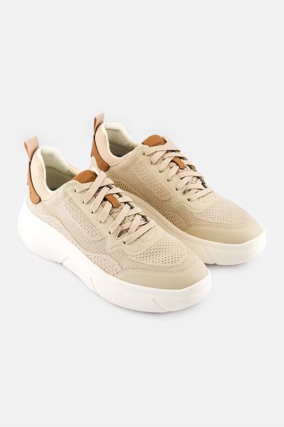 Geox Women Nebula Lace Up Casual Shoes, Light Sand