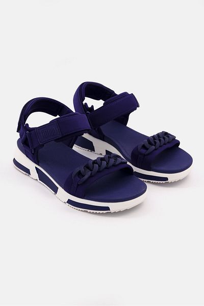 Fitflop Women Heda Chain Back Strap Sandals, Navy/White
