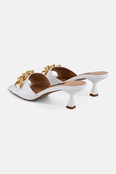 Nine West Women Slip On Sandals, White