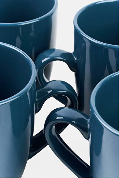 Maser Inoda 4 Pieces Ceramic Coffee Mug Set 420 ml, Blue