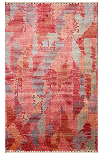 Vog Halı Orient Çok Renkli Geometrik Desenli Lyocell Modern Halı El Emeği Öze...