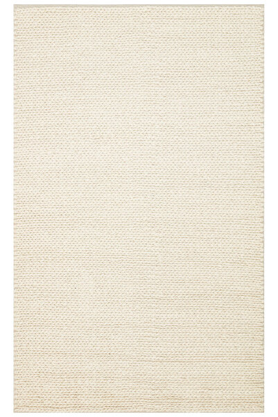 Vog Halı Emma El Dokuma Krem İskandinav Örgü Dokulu Yünlü Düz Havsız Modern Y...