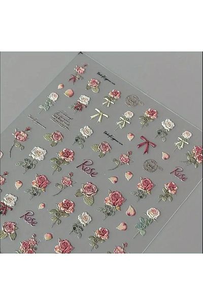esdekor Dried Rose Sticker - Plain 1Pcs Vintage Dry Rose Plain Sticker