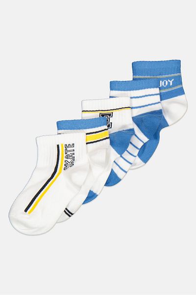 RBX Kids Boy 5 Pair Quarter Socks, Multicolor