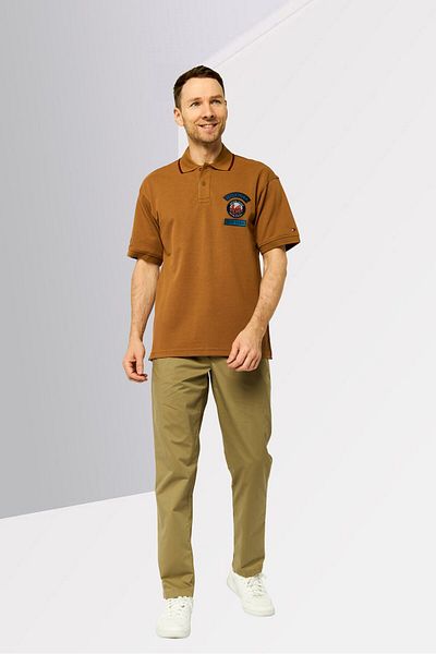 Tommy Hilfiger Men Archive Fit Embroidered Short Sleeves Polo Shirt, Brown