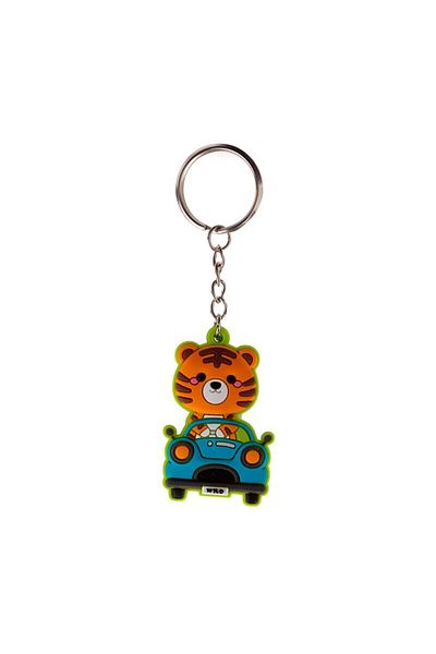 Puckator Breloc Pentru Copii, Tigrul Alfie In Masinuta, Adoramals, 11 Cm
