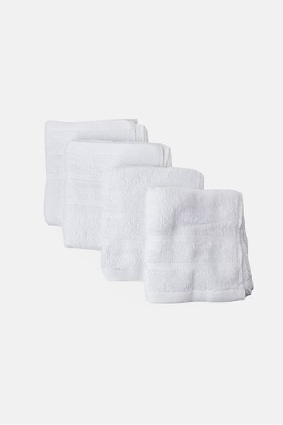Kathy Ireland 4 Pieces Fingertips Towel Set, White