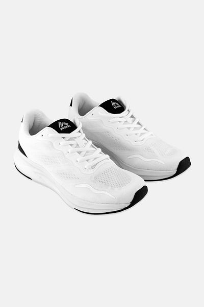 RBX Men Brand Logo Lace Up Running Shoes, White