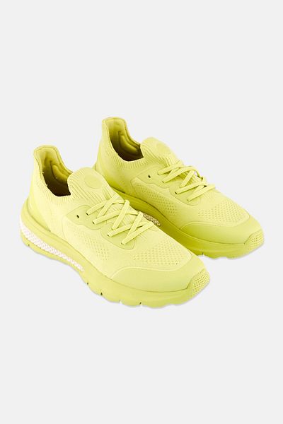 Geox Women Spherica Lace Up Casual Shoes, Lime Green
