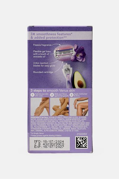 Gillette Comfortglide Breeze Womens Razor Blade Refills, Lavender