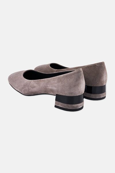 Geox Women Chloo Block Heel Slip On Semi Formal Shoes, Grey