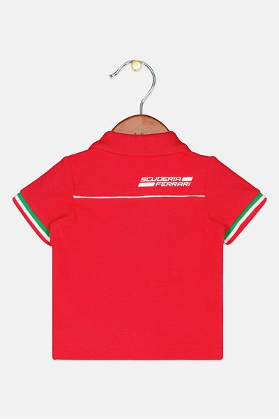 Scuderia Ferrari Toddlers Boy Short Sleeve Brand Logo Polo Shirts, Red Combo