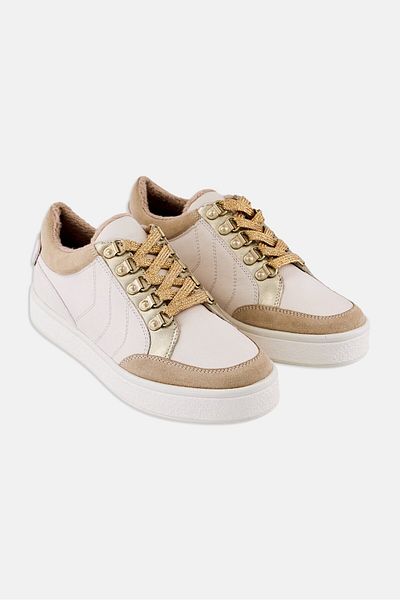 Geox Women Leelu Lace Up Casual Shoes, Off White
