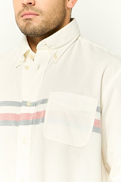 Tommy Hilfiger Men Archive Fit Stripe Fit Long Sleeve Casual Shirt, White