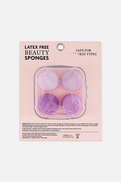 RACHEL ROY 4 Pieces Latex Free Beauty Sponges, Purple