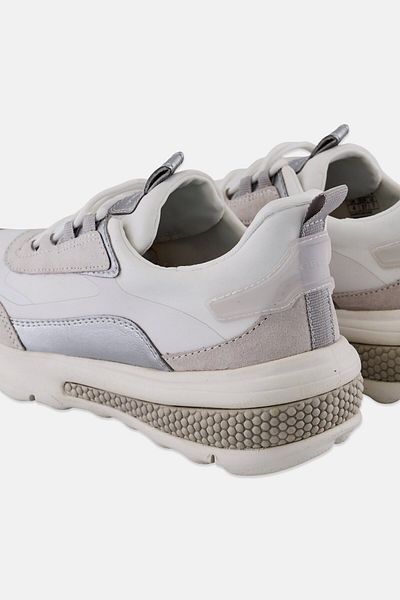 Geox Women Spherica Lace Up Casual Shoes, Off White