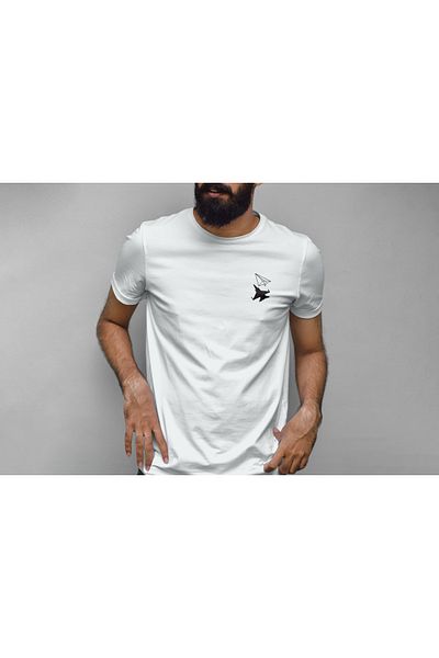 YEACHY Unisex Flying Plane Mockup εμπριμέ μπλουζάκι