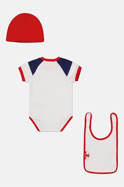Scuderia Ferrari Toddlers Boy 3 Piece Brand Logo Infant Set, White Combo