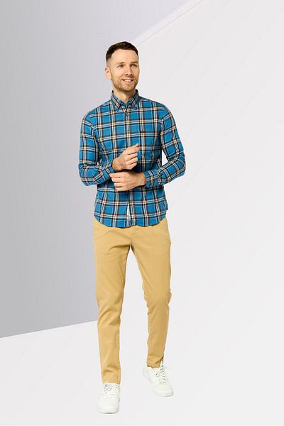 La Martina Men Tailored Fit Long Sleeves Checkered Casual Shirt, Multicolor
