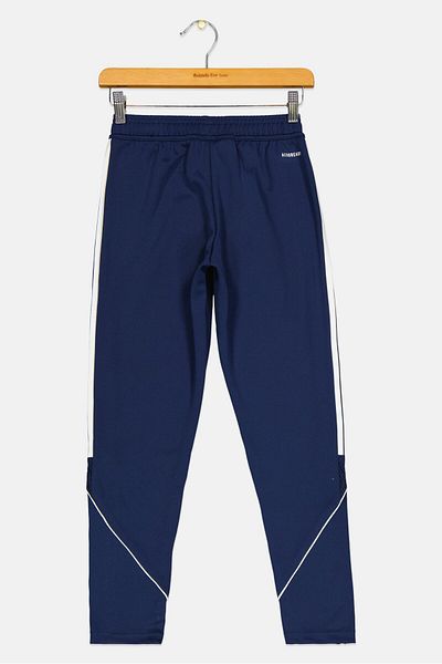 adidas بنطال رياضي رياضي برباط وشعار العلامة التجارية للأطفال، أزرق داكن