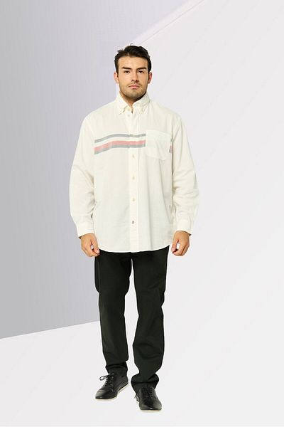 Tommy Hilfiger Men Archive Fit Stripe Fit Long Sleeve Casual Shirt, White