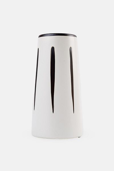 Muy Mucho Printed Flower Vase, White
