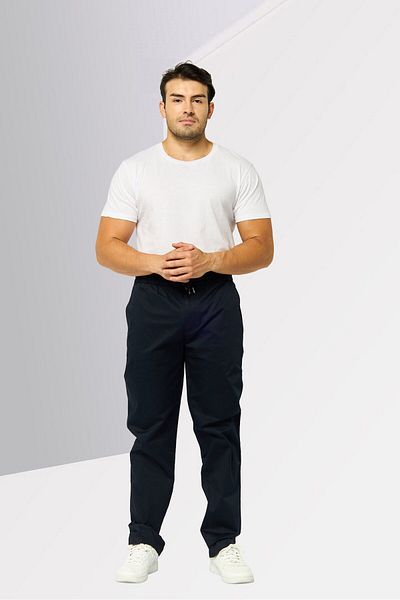 Tommy Hilfiger Men Straight Fit Solid Straight Leg Pants, Navy