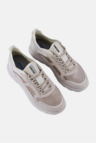 Geox Women D Spherica C Lace Up Sneakers, Off White