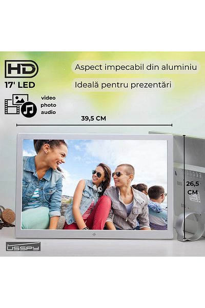 ARMY STORE 17 inch slim aluminum digital photo frame, LED