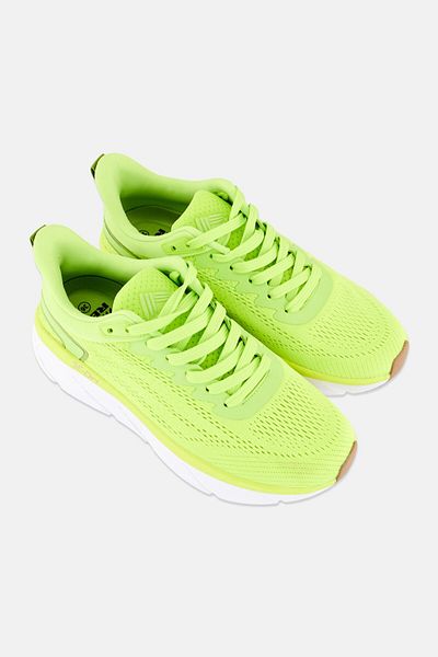 RBX Women Brand Logo Lace Up Sports Shoes, Lime Green