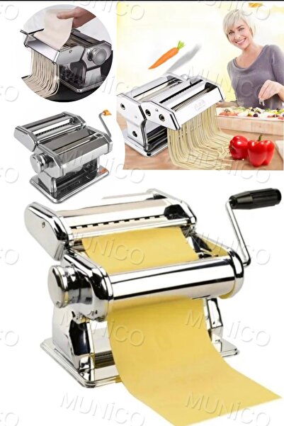 Munico Erişte Makarna Hamur Kesme Mantı Açma Makinesi 150mm 3 Fonksiyonlu Paslanmaz Dilimle Kesme Aleti
