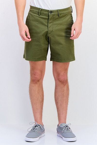 GAP Men Regular Fit Solid 7 Inseam Chino Shorts, Olive