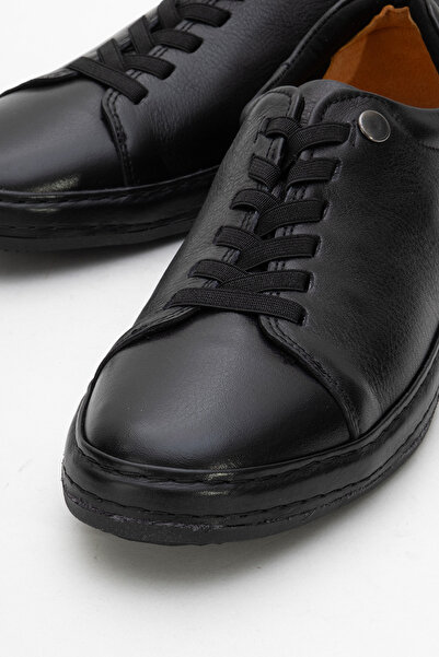 Dericlub Deri̇club Men's Lace-Up Comfort Casual Shoes Real Leather Fr 245531 Black