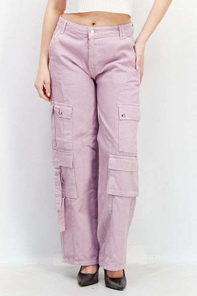 Don't Call Me Jennyfer Women Wide Leg Fit Cargo Pants, Light Purple