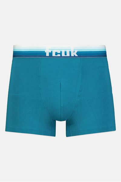 French Connection Men 1 Pack Brand logo Trunks, Teal