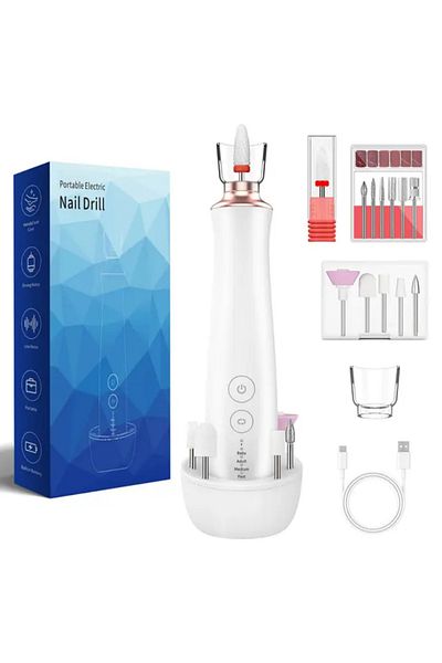 OEM Nail file, portable electric file, rechargeable, 12 heads, for manicure-pedicure