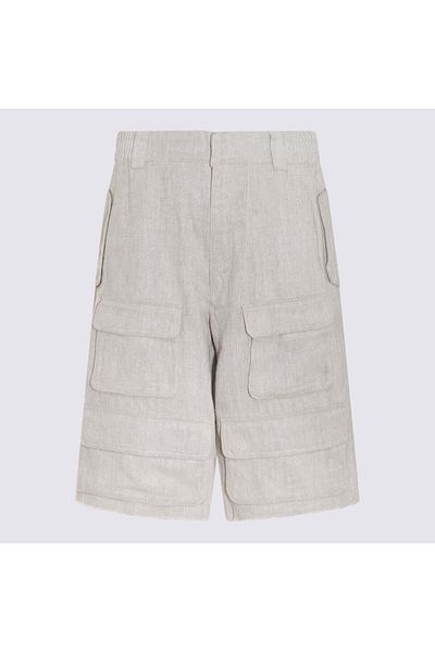 MISBHV Misbhv Off White Linen Blend Cargo Shorts